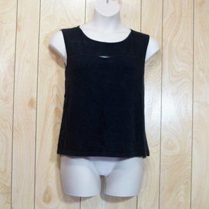 Cotton Ginny Black Tank with Peek-a-boo Slit